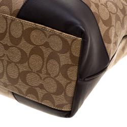 Coach Beige/Brown Signature Coated Canvas Weekender Tote