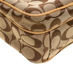 Coach Tan/Beige Signature Canvas Crossbody Bag
