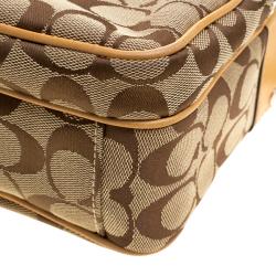 Coach Tan/Beige Signature Canvas Crossbody Bag