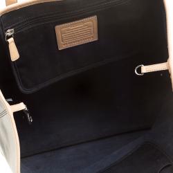 Pre Owned Coach Black Coated Canvas and Leather Metro Horse Carriage Shopper Tote