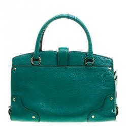Coach Green Pebbled Leather Mercer 24 Satchel