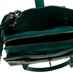 Coach Green Pebbled Leather Mercer 24 Satchel