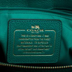 Coach Green Pebbled Leather Mercer 24 Satchel