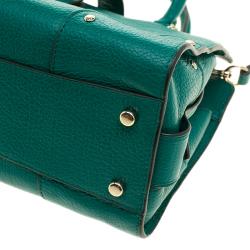 Coach Green Pebbled Leather Mercer 24 Satchel