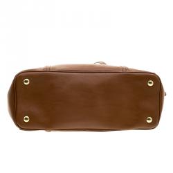 Pre Owned Coach Brown Saffiano Leather Satchel