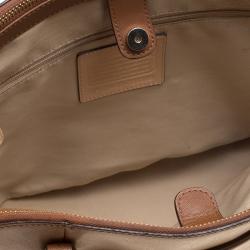 Pre Owned Coach Brown Saffiano Leather Satchel