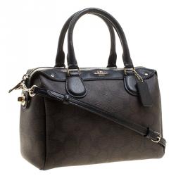 مملوكة مسبقًا Coach Brown/Black Signature Canvas Mini Bennett Satchel