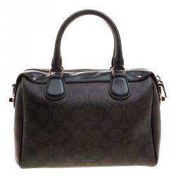 مملوكة مسبقًا Coach Brown/Black Signature Canvas Mini Bennett Satchel
