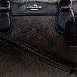 مملوكة مسبقًا Coach Brown/Black Signature Canvas Mini Bennett Satchel