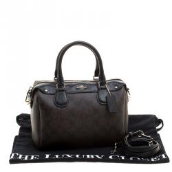 مملوكة مسبقًا Coach Brown/Black Signature Canvas Mini Bennett Satchel