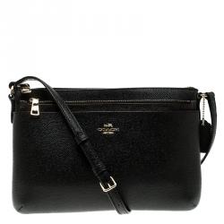 Coach Black Leather Journal Crossbody Bag