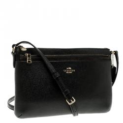 Coach Black Leather Journal Crossbody Bag