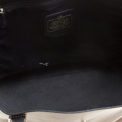 Pre Owned Coach Bronze Leather Large Market Shopper Tote