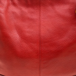 Pre Owned Coach Vermilion Red Leather Park Signature North South Tote