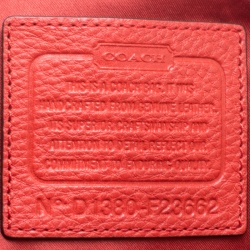 Pre Owned Coach Vermilion Red Leather Park Signature North South Tote