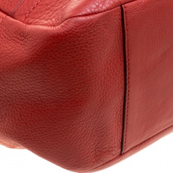 Pre Owned Coach Vermilion Red Leather Park Signature North South Tote