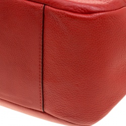 Pre Owned Coach Vermilion Red Leather Park Signature North South Tote