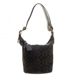 Coach Black Signature Canvas Bucket Hobo