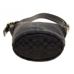 Coach Black Signature Canvas Bucket Hobo