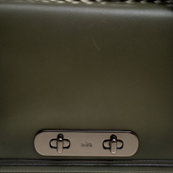 Coach Olive Green Leather Swagger Shoulder Bag
