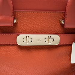 Pre Owned Coach Orange Leather Swagger 27 Carryall Tote