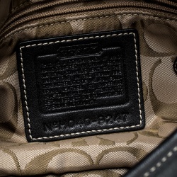 Pre Owned Coach Black Leather Buckle Shoulder Bag