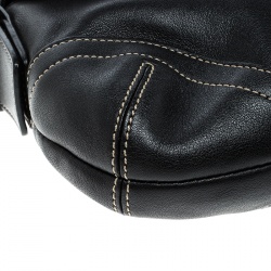 Pre Owned Coach Black Leather Buckle Shoulder Bag