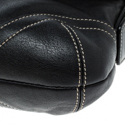 Pre Owned Coach Black Leather Buckle Shoulder Bag