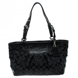 Coach Black Canvas Signature Tote