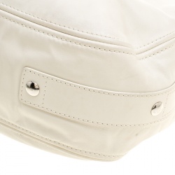 Pre Owned Coach Off White Leather Hobo