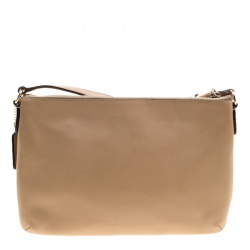 Coach Light Brown Leather East/West Pop Up Pouch Crossbody Bag