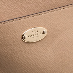 Coach Light Brown Leather East/West Pop Up Pouch Crossbody Bag