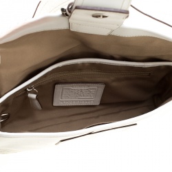 Pre Owned Coach White Leather Soho Flap Shoulder Bag