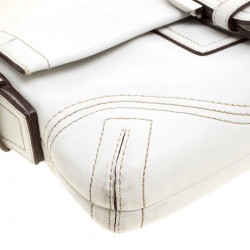 Pre Owned Coach White Leather Soho Flap Shoulder Bag