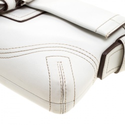 Pre Owned Coach White Leather Soho Flap Shoulder Bag