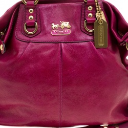 Pre Owned Coach Fuchsia Leather Ashley Tote