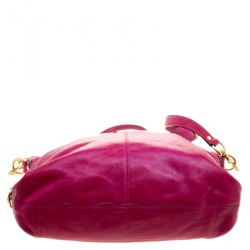 Pre Owned Coach Fuchsia Leather Ashley Tote