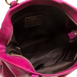 Pre Owned Coach Fuchsia Leather Ashley Tote