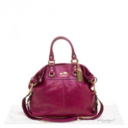 Pre Owned Coach Fuchsia Leather Ashley Tote