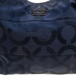 Pre Owned حقيبة كوتش جلد لامعة وكانفاس شهير لامعة بنية/ زرقاء