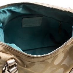 Pre Owned Coach Beige Signature Canvas Shoulder Bag