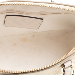مملوكة مسبقًا Coach Beige/White Signature Coated Canvas and Leather Sierra Satchel