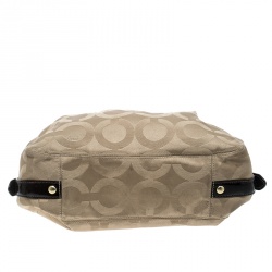 Coach Beige/Brown Signature Canvas Satchel 