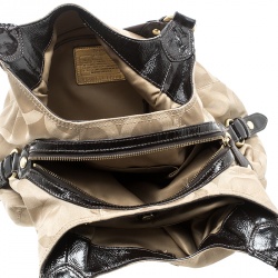Coach Beige/Brown Signature Canvas Satchel 