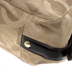 Coach Beige/Brown Signature Canvas Satchel 
