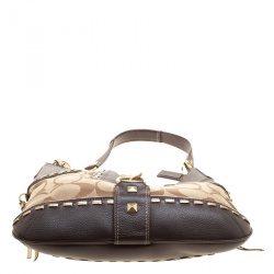 Coach Beige/Brown Signature Canvas and Leather Hobo