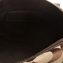 Coach Beige/Brown Signature Canvas and Leather Satchel