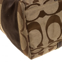 Coach Beige/Brown Signature Canvas and Leather Satchel