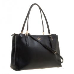 Pre Owned Coach Black Leather Christie Tote