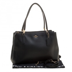 Pre Owned Coach Black Leather Christie Tote
